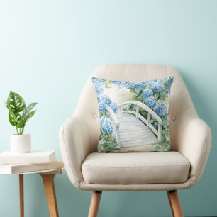 Hydrangea flowers watercolor Cushion