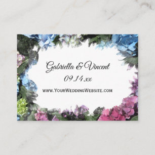 Hydrangea Frame Wedding Website Enclosure Card
