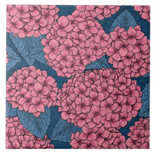 Hydrangea garden ceramic tile