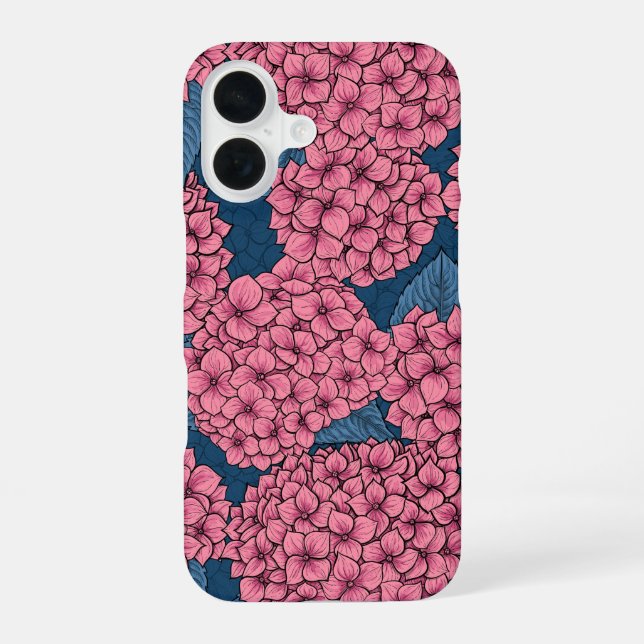 Hydrangea garden iPhone 16 case (Back)