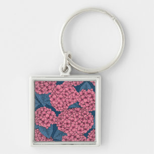Hydrangea garden key ring