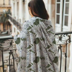 Hydrangea Garden Monogram Fleece Blanket