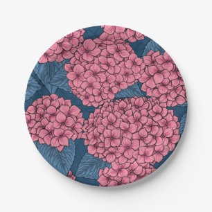 Hydrangea garden paper plate