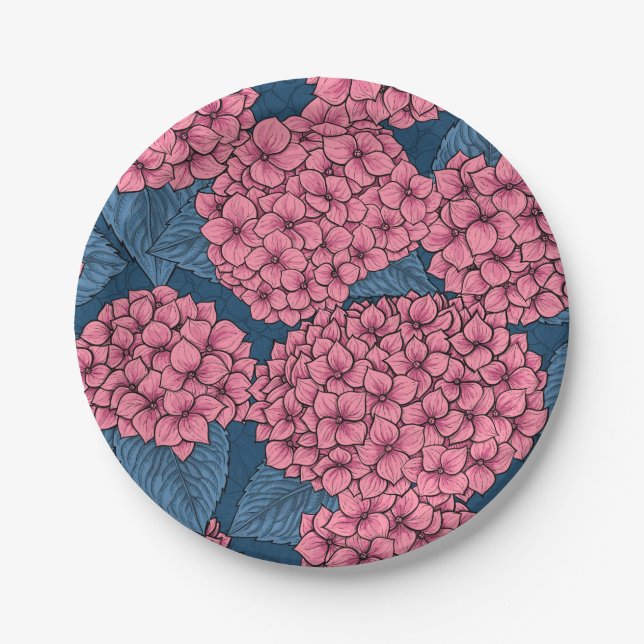 Hydrangea garden paper plate (Front)