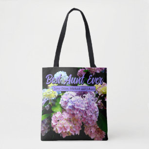 Hydrangea garden pink blue purple floral Aunt gift Tote Bag