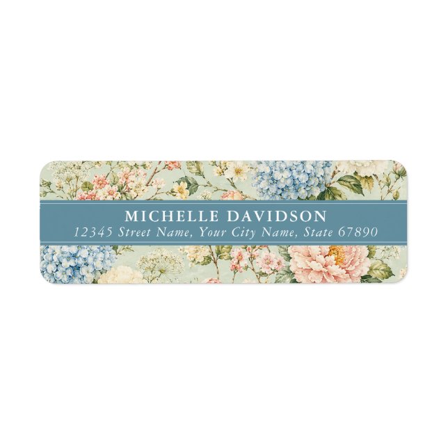 Hydrangea Garden Return Address Labels (Front)