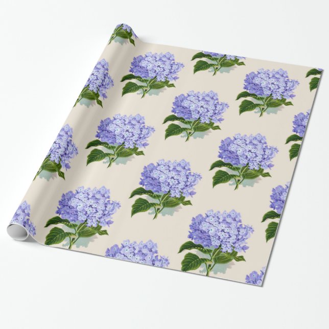 Hydrangea Glossy Wrapping Paper (Unrolled)