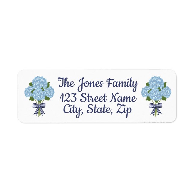 Hydrangea Grandmillenial Custom Return Address Label (Front)