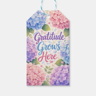 Hydrangea : Gratitude Grows Here Gift Tags