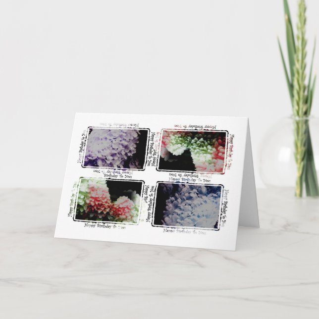 Hydrangea Happy Birthday to You Card (Front)