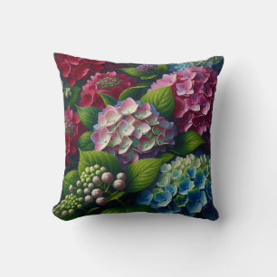 “Hydrangea Harmony: Dew-Kissed Elegance" Cushion