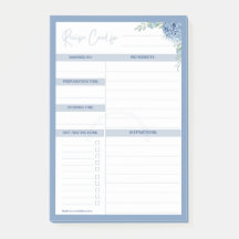 Hydrangea Haven RECIPE CARD Template list