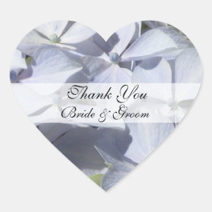 Hydrangea Heart Wedding Thank You Stickers