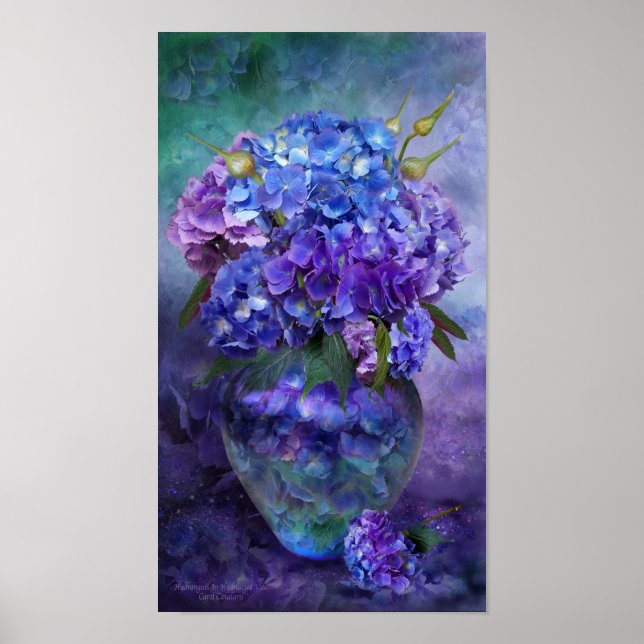 Hydrangea In Hydrangea Vase Poster/Print Poster (Front)