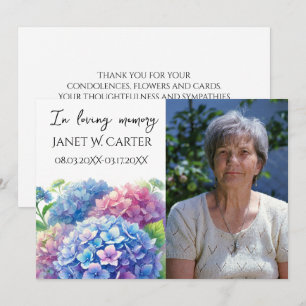 Hydrangea In Loving Memory Floral Funeral Invitation
