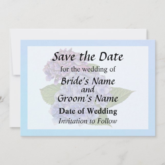 Hydrangea in Shades of Purple Save the Date (Front)
