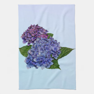 Hydrangea in Shades of Purple Tea Towel