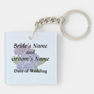 Hydrangea in Shades of Purple Wedding Products Key Ring