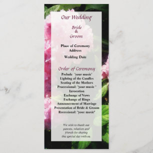 Hydrangea in Sunshine Wedding Program
