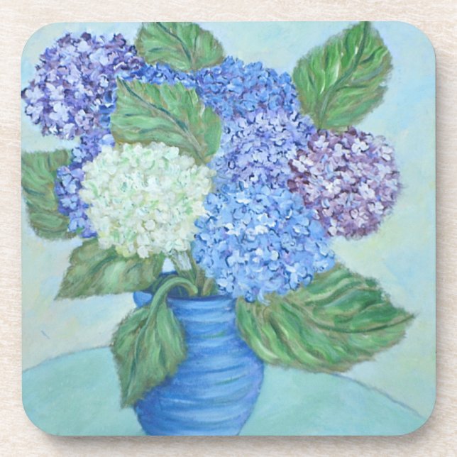 Hydrangea in Vase Coaster (Front)