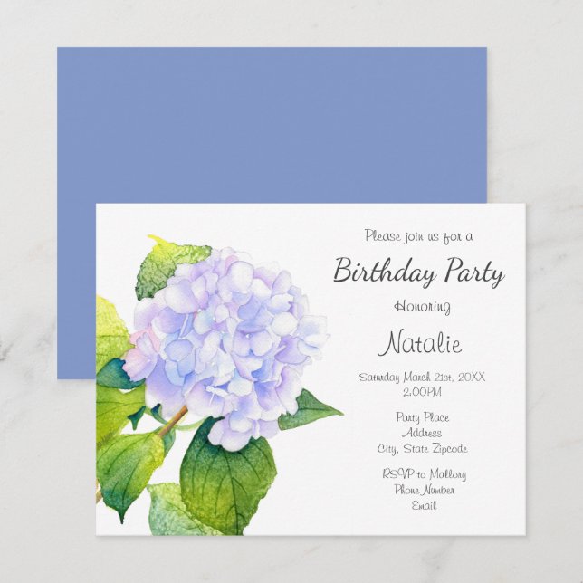 Hydrangea Invitation (Front/Back)
