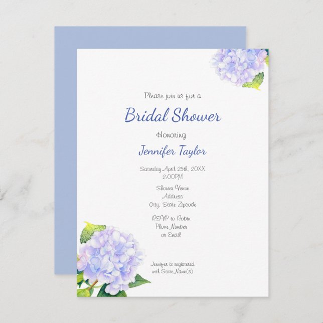 Hydrangea Invitation (Front/Back)