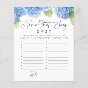 Hydrangea It's a Boy Name Song Baby Shower Games