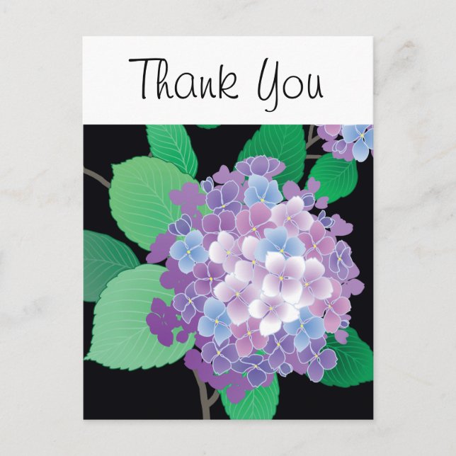 Hydrangea Japanese Floral Fine Art Postcard (Front)