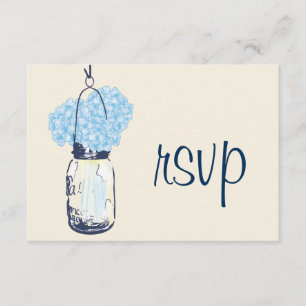 Hydrangea & Mason Jar Wedding RSVP Card