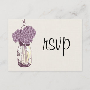 Hydrangea & Mason Jar Wedding RSVP Card