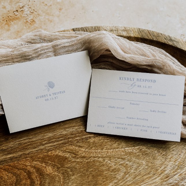 HYDRANGEA Meal Choice Wedding RSVP Card (Creator Uploaded)