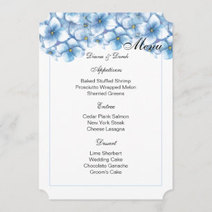 Hydrangea Menu Card