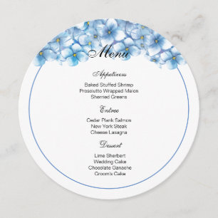 Hydrangea Menu Card
