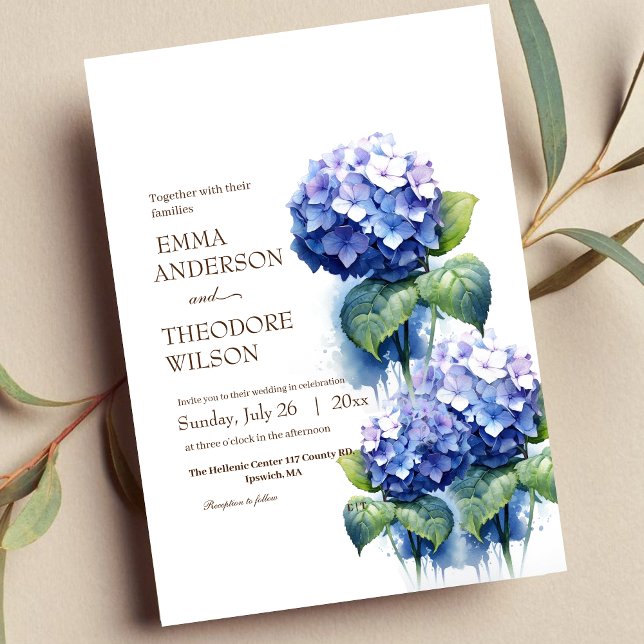 Hydrangea Modern Beautiful Floral Wedding Invitation (Creator Uploaded)