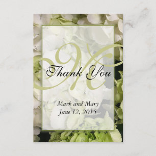Hydrangea Monogram Personalised Thank You Card