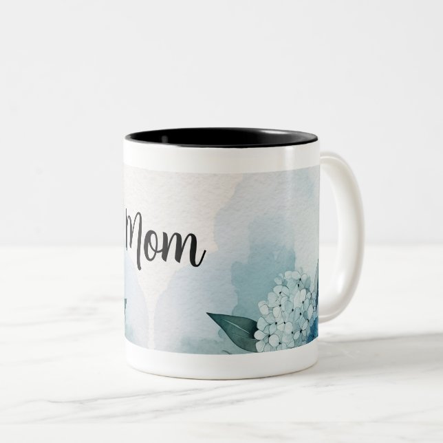 Hydrangea Mother's Day Two-Tone Coffee Mug (Front Right)