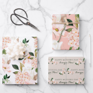 Hydrangea Mother's Day Wrapping Paper Sheets