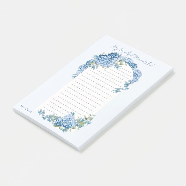 Hydrangea 'My Mindful Moments Lists' by LeahG Post-it Notes (Angled)