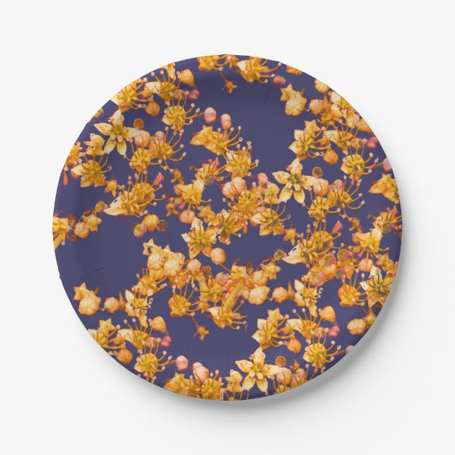 Hydrangea Navy Paper Plate (Front)