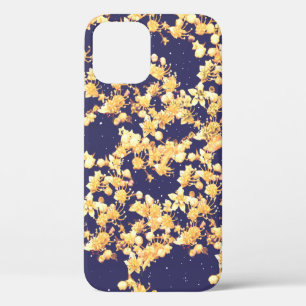 hydrangea night and gold iPhone 12 case