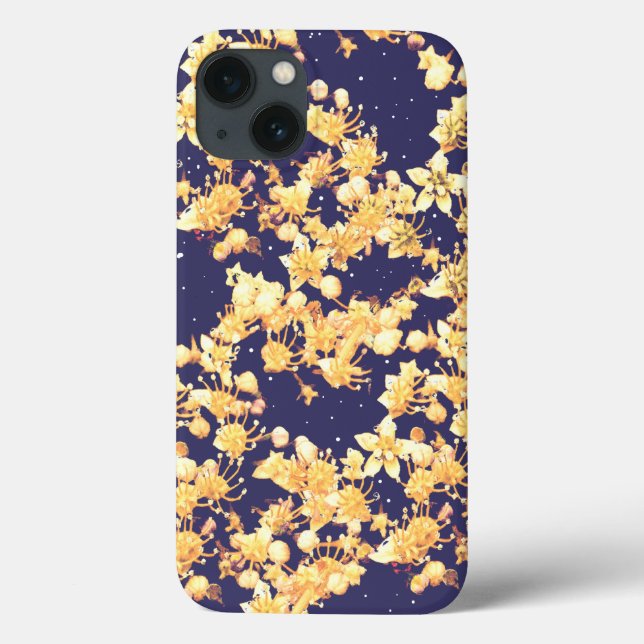 hydrangea night and gold Case-Mate iPhone case (Back)