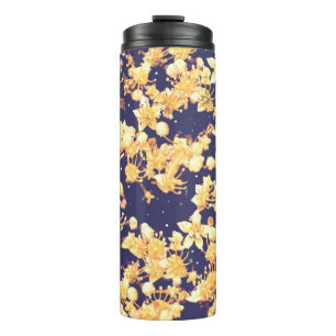 Hydrangea Night and Gold Thermal Tumbler