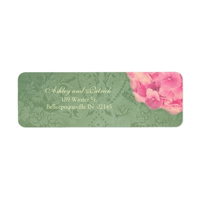 Hydrangea on Baroque Texture Adress Label Return Address Label (Front)