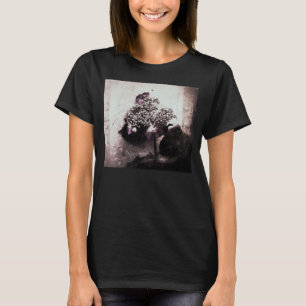 hydrangea on script grunge Hanes t-shirt