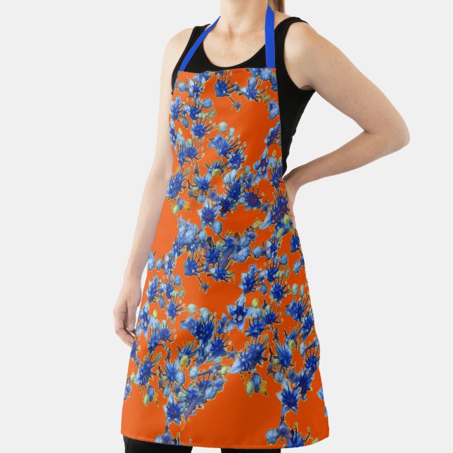 Hydrangea Orange and Blue Apron (Insitu)