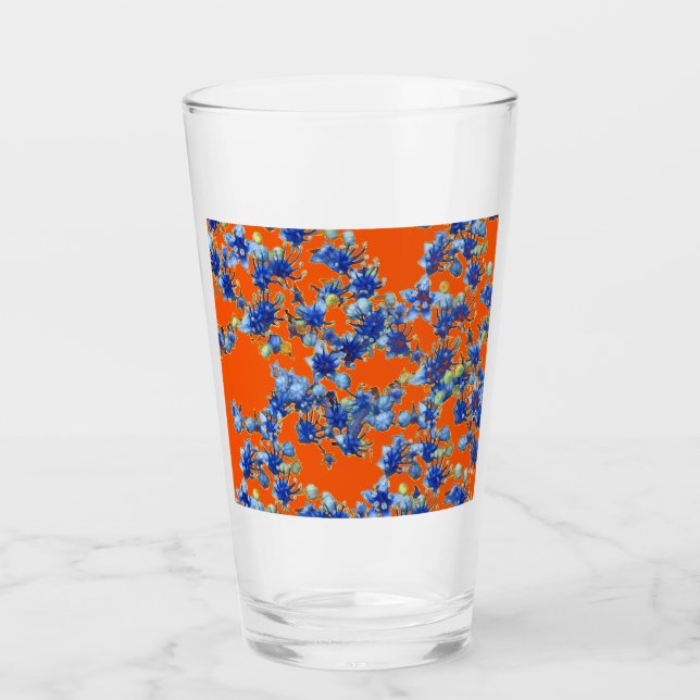 Hydrangea Orange and Blue Glass (Front)