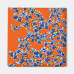 hydrangea orange and blue magnet