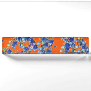 hydrangea orange and blue nameplate