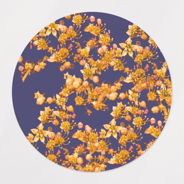 Hydrangea Orange and Navy (Design 3)