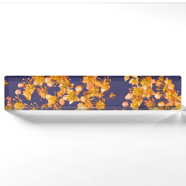 hydrangea orange and navy nameplate (Front)